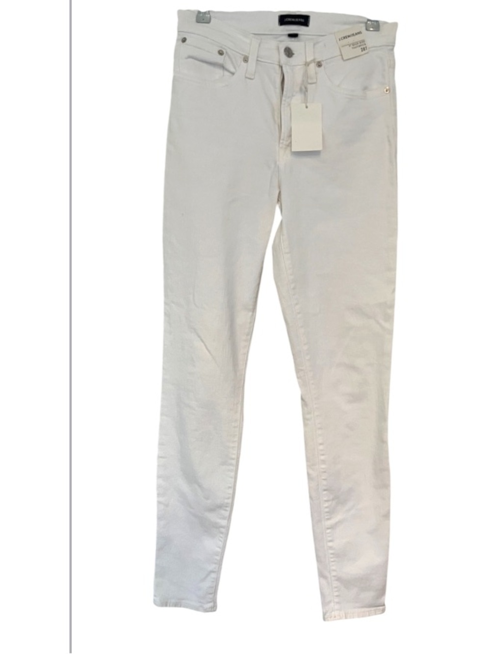 J Crew High Rise Toothpick Jeans White Sz 28Tall